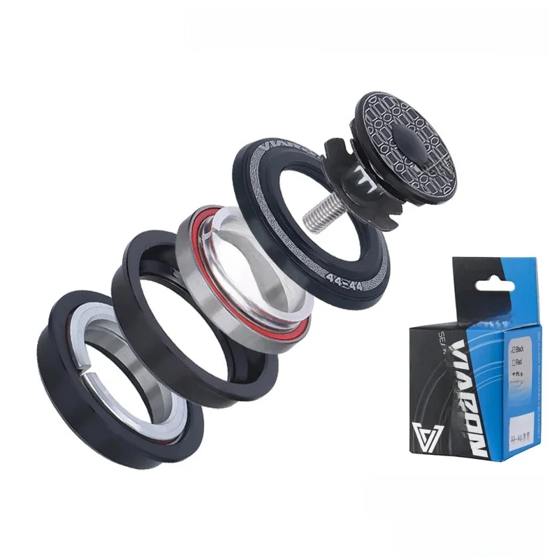 AliExpress 4444S MTB Road Bicycle Headset 44mm ZS44 1-1/8" 28.6mm Straight Tube Fork Mountain Road Bike Frame Low Profile Semi-Integrated