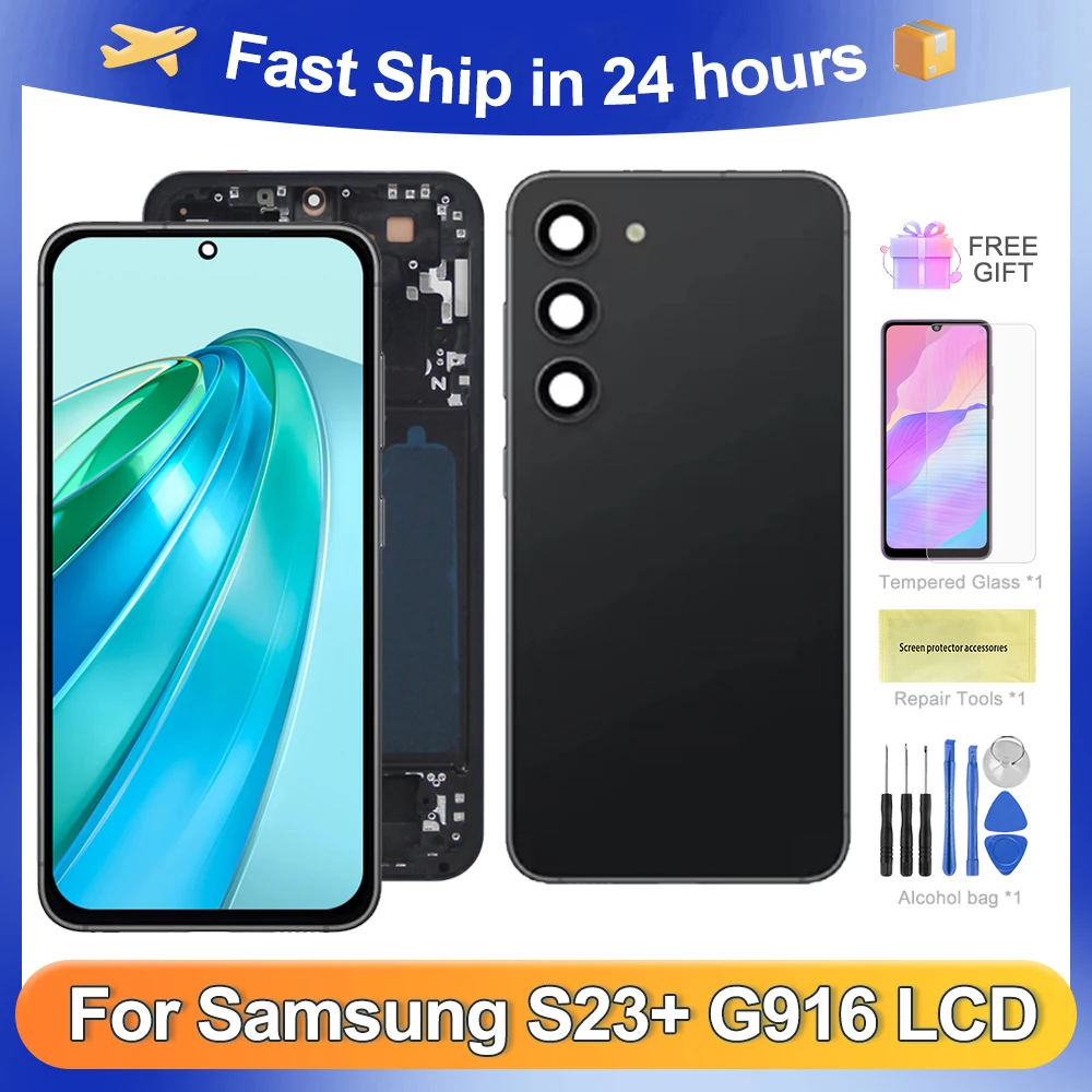 

S23 Plus 6.6''For Samsung For AMOLED S23+ S916B S916U S916W S916N S916 LCD Display Touch Screen Digitizer Assembly Replacement