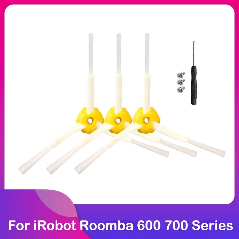 3-Vũ Trang Bên Bàn Chải Cọ Cho IRobot Roomba 600 700 Series 528 595 620 630 650 660 760 770 780 Dự Phòng Một Phần