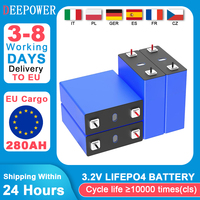 10000 Cycles Grade A Lifepo4 3.2V 280Ah Lithium Iron Phosphate Battery 12V 24V Rechargeable Cells for Solar Energy Storage
