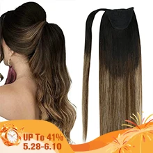 vesunny-ponytail-human-hair-straight-80g-clip-in-hair-extensions-human-14-22-natural-hair-horse-tails-no-claw-clip