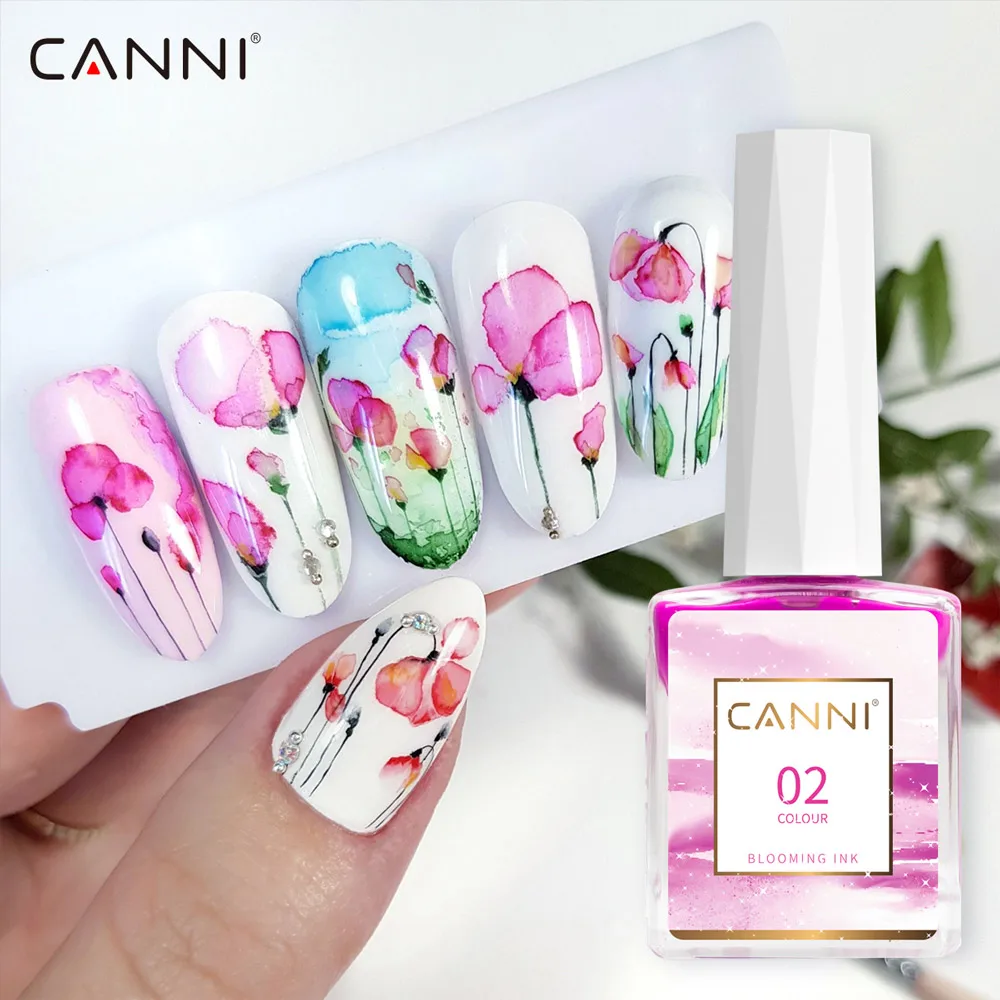 

CANNI TPO/HEMA FREE 24 Colors 9ml Blooming Marble Watercolor Ink Air Dry Spreading Effect Lacquer Blossom Nail Gel Manicure DIY