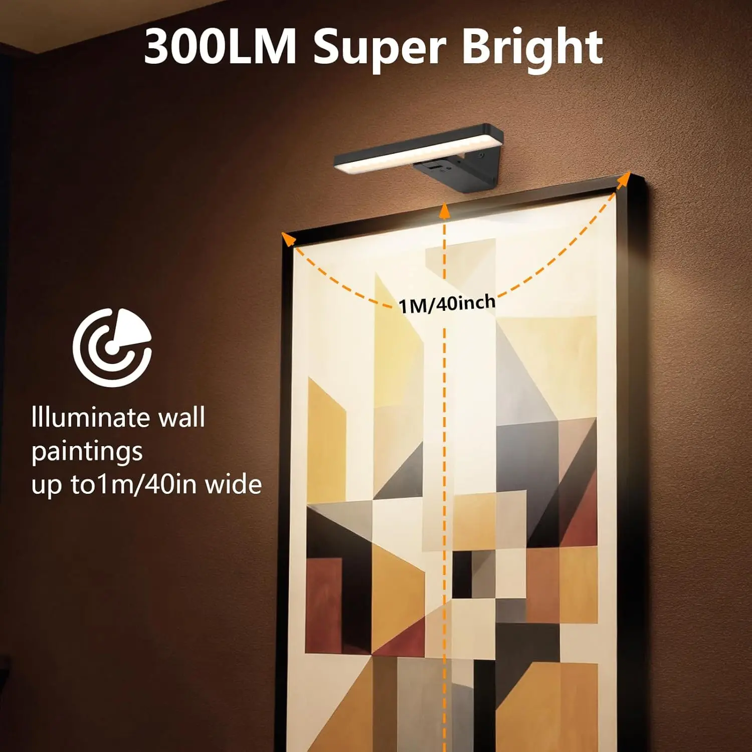Picture Light for Wall Art Gallery Light 13 RGB Paintings Light Dimmable Timer with Remote Control for Living Room Artwork Home