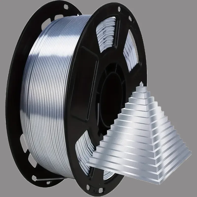 

PLA Filament 1.75mm 3D Printer Filament with Shiny Surface, Shiny PLA Silk Filament 250g/500g Spool 3D Printing Filament,silver