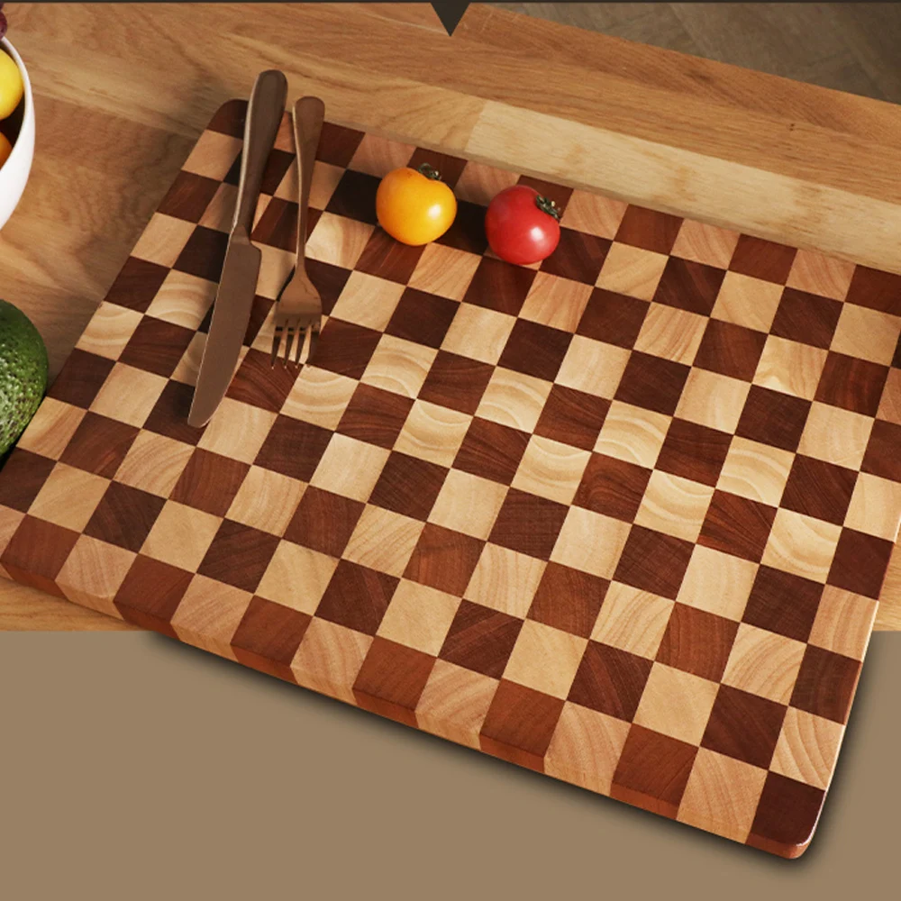 2 type of end-grained wooden board (robiia, rubber check) _