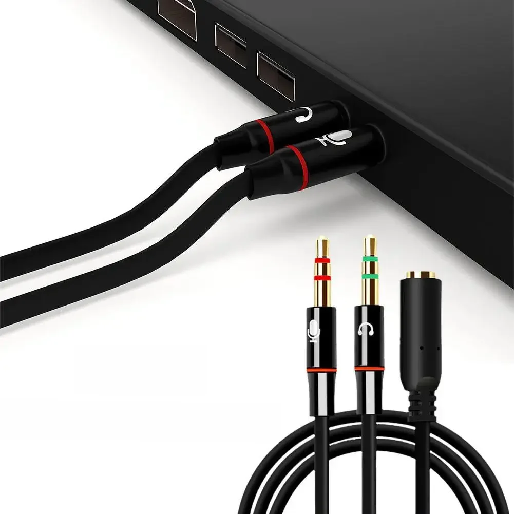 Câble Mathiateur de Casque, Microphone Y, Jack 3.5mm, Adaptateur Audio, Abrtor 3.5mm, Femelle à 2 Touristes, Mâle