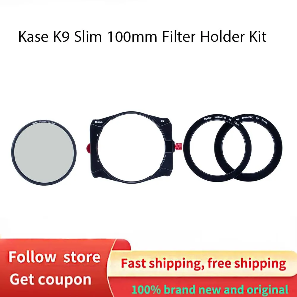 Kase K9 Slim 100mm Filter Holder Kit Includes Magnetic CPL & 67mm 72mm 77mm 82mm Adapters
