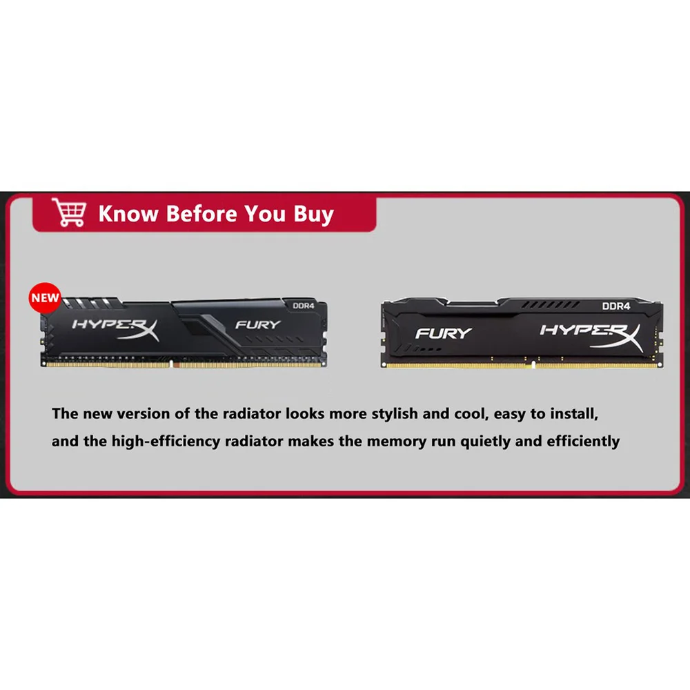 Memoria 8GB 16GB 3600MHz 3200MHz 2666MHz 2400MHz Memory DIMM 288Pin 1.2V DDR4 RAM HyperX FURY PC4-25600 21300 19200 Memory