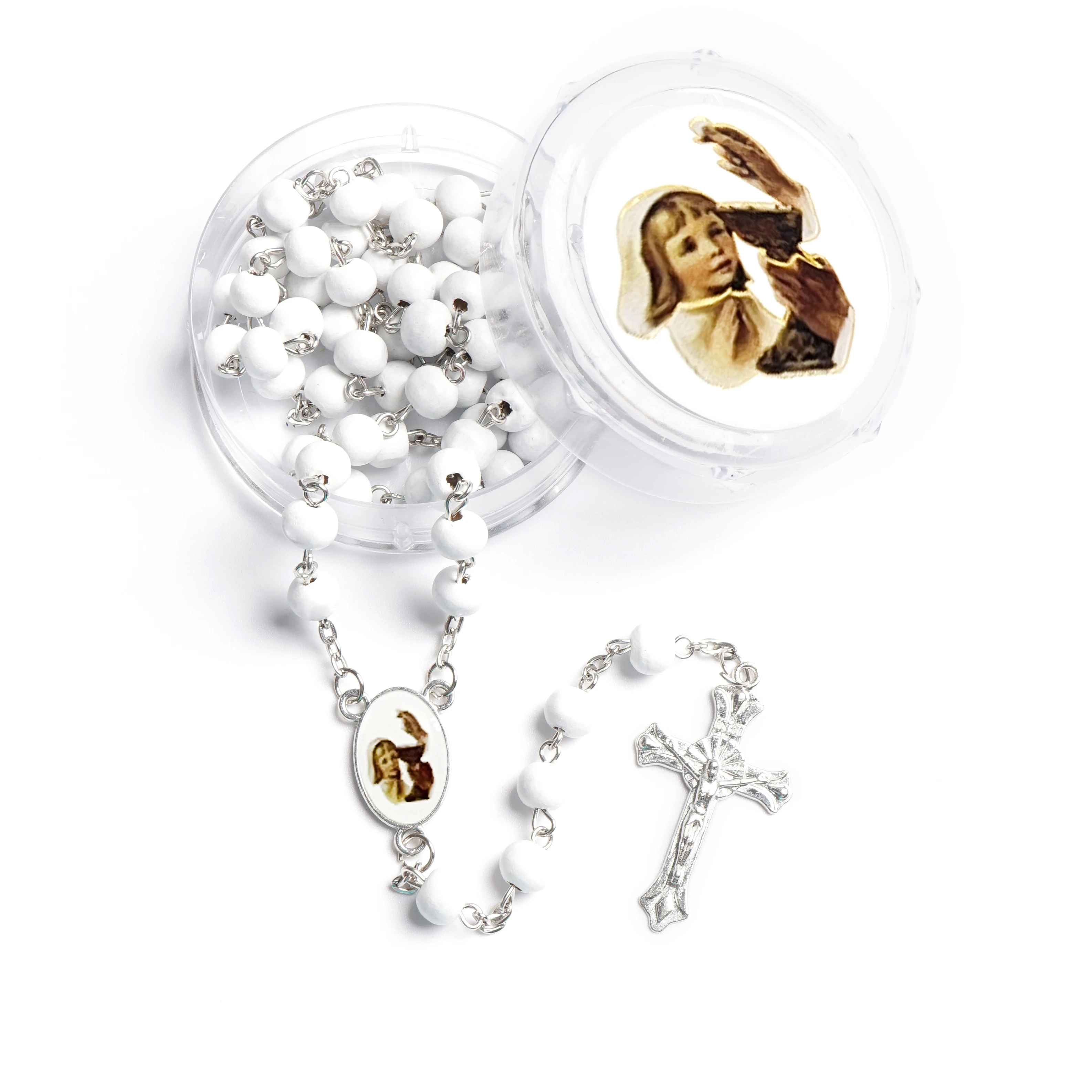 

12 Pcs Baptism Party Favors First Communion Boy & Girl Scented Wood Rosary Recuerdos de Bautizo Communion