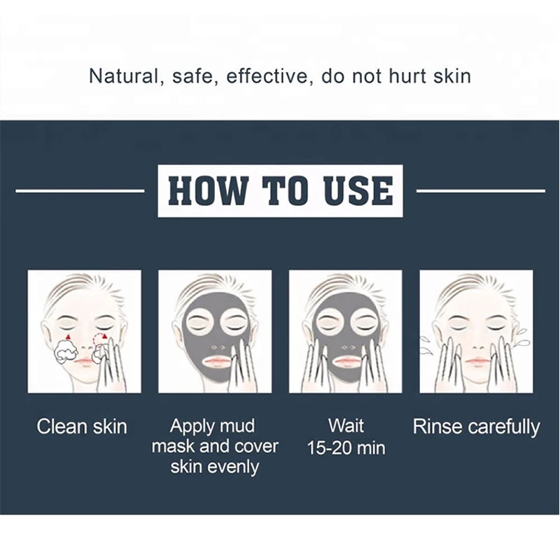 200g Face Clean Mask Deep sea mud film Cleansing Mask Shrink pores Deep Blackhead Remover facial Cleansing Moisturizing Mask