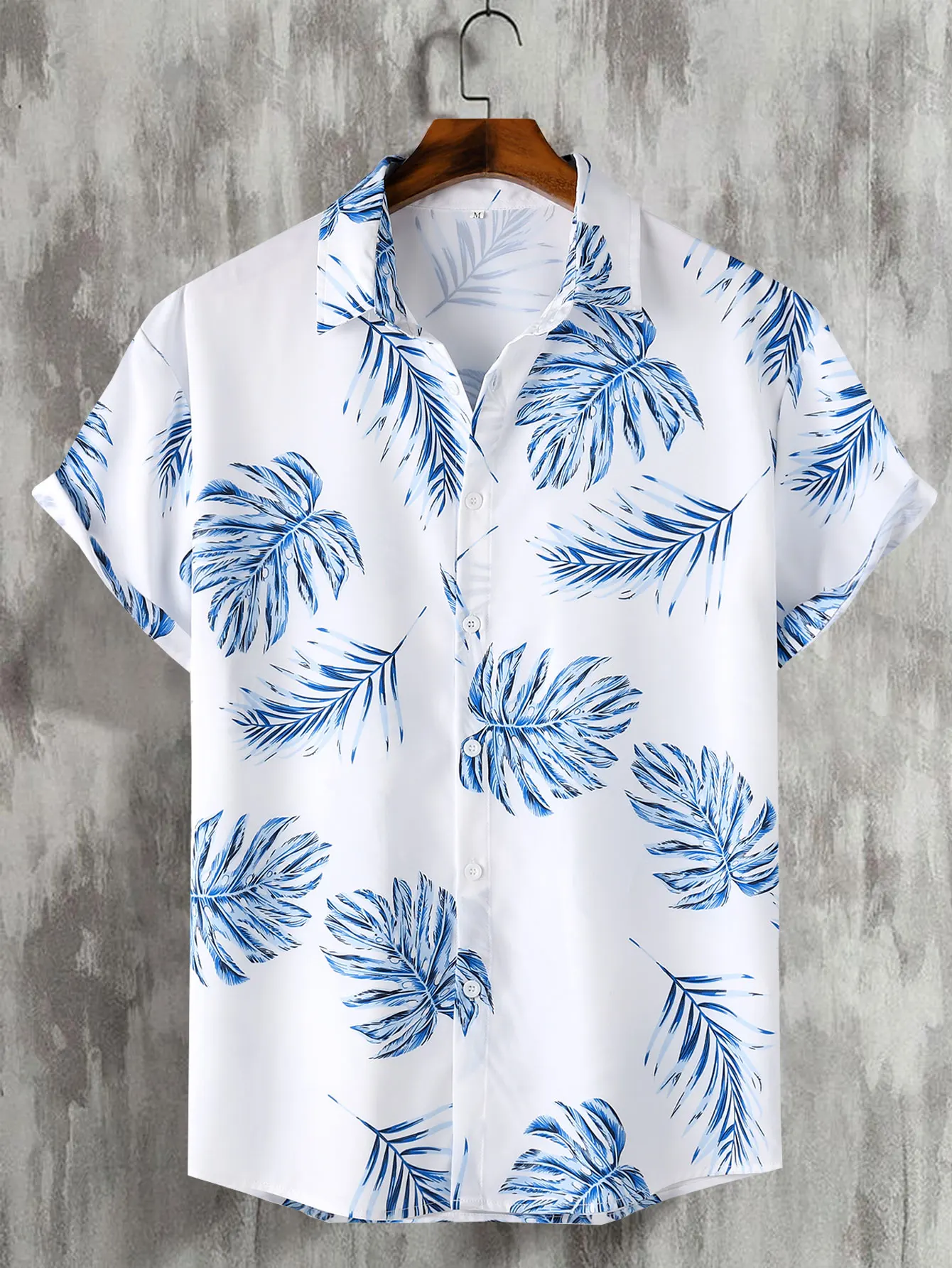 Men Street Fashion Summer Daily Shirt Hawaiian Cartoon Print Casual Loose Shirts Short Sleeve Beach Loose Tops