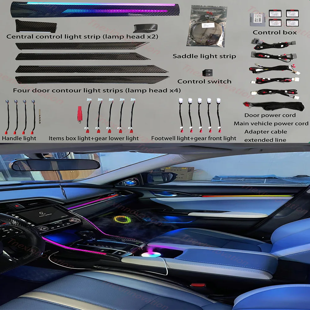 

Suitable for Honda 10th generation Civic ambient lighting/2016-2020 Honda Civic (carbon fiber version)