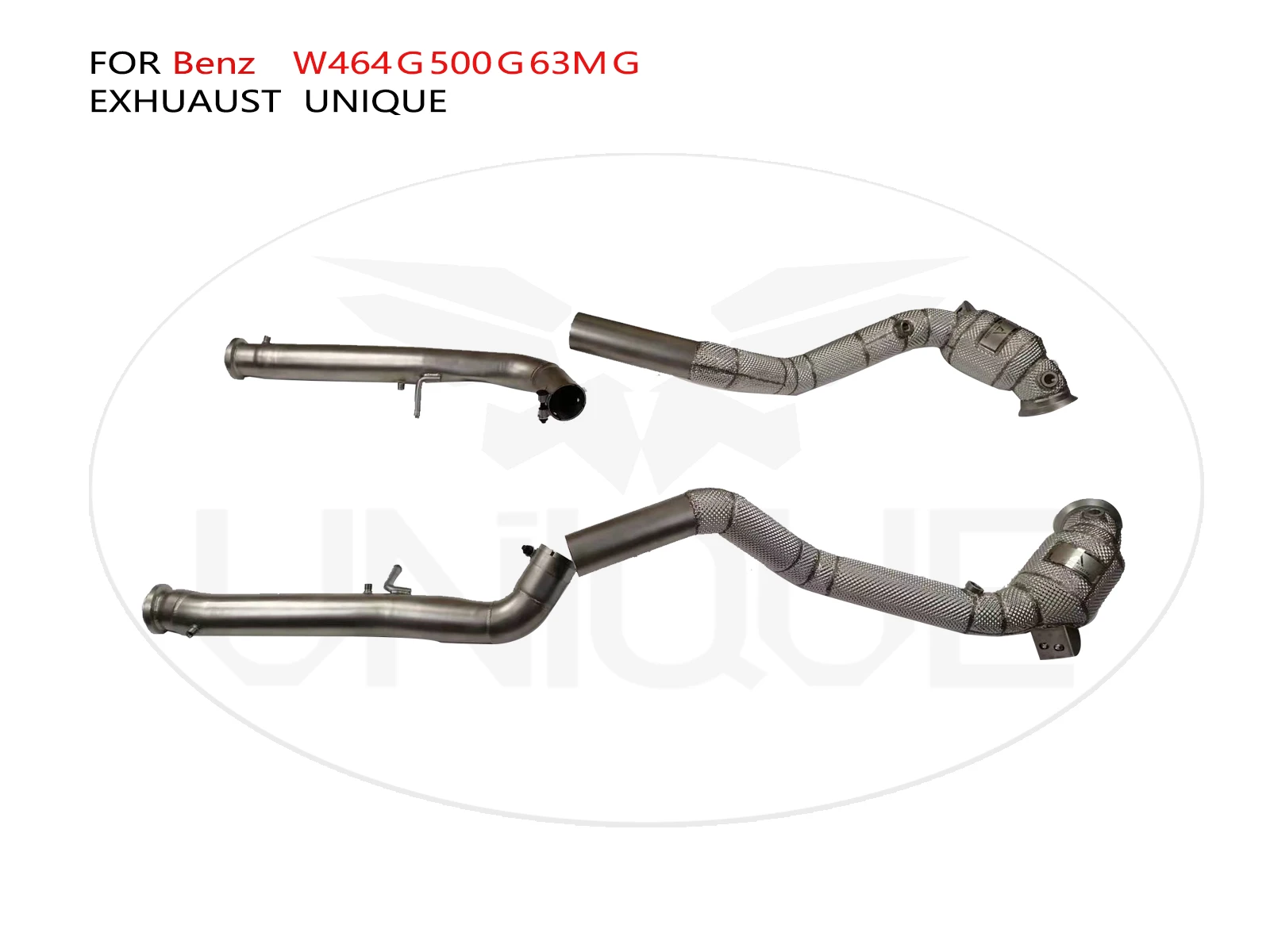 UNIQUE Exhaust System High Flow Performance Downpipe for Mercedes Benz W464 G500 G63MG with Catalytic without Catalystic