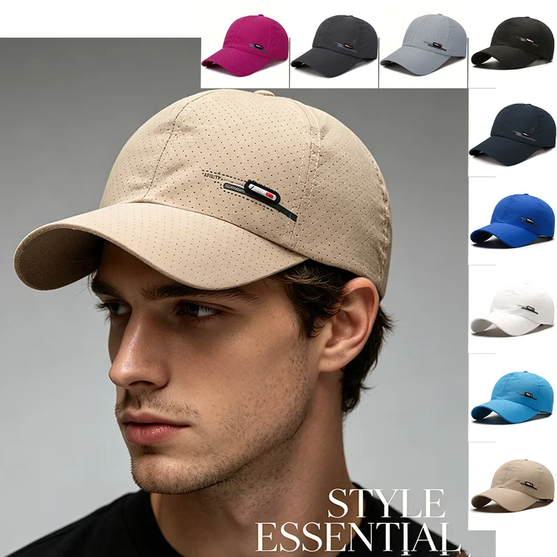 Sommer UV-Schutz Kappen für Herren Schnelltrocknend UPF 50+ Baseball Reise Sonnenkappe Modische Atmungsaktive Sonnenschutz Outdoor Anglerhüte