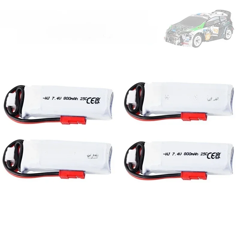 1-5 sztuk 2S 7.4V 800mAh bateria Lipo dla WLtoys K979 K969 K989 K999 P929 części zdalnie sterowanym samochodowym do Mini-q 1/28 RC do samochodów akumulatorowych — zdjęcie produktu 7