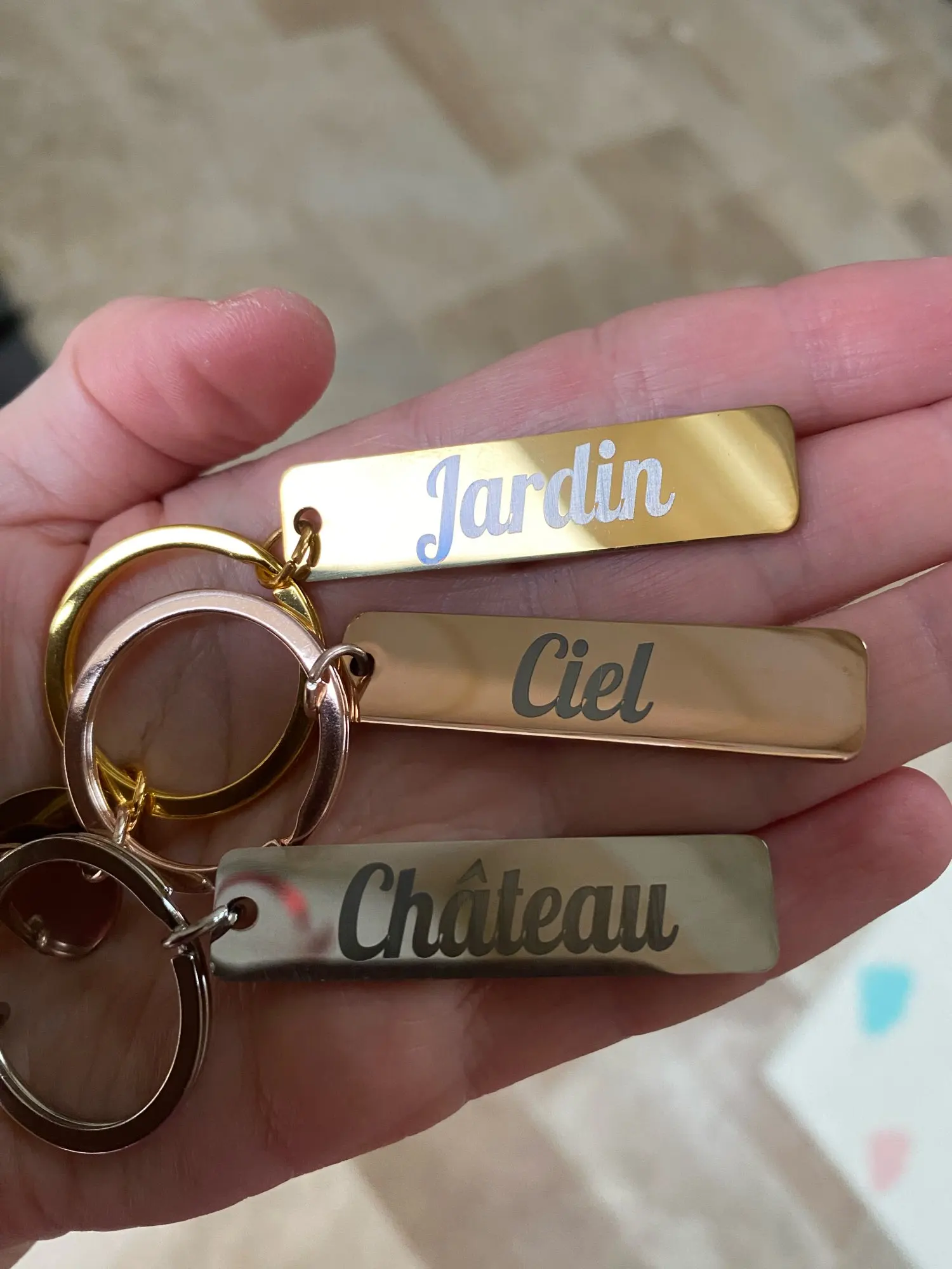 Custom Text Keychain Customized Engraved Name Key Ring Stainless Steel Valentine's Day Gift For Men Women Personalized Key Chain photo review