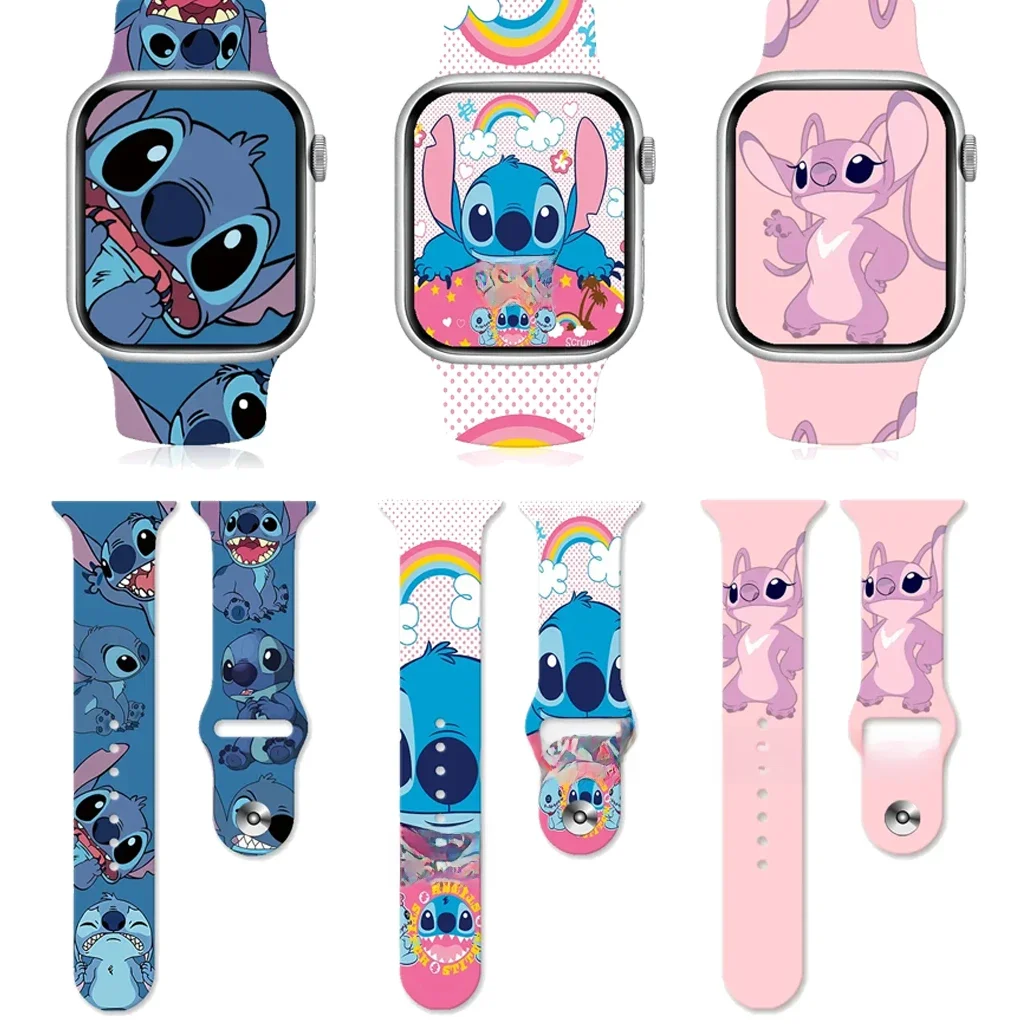 Disney Stich für Apple Uhren armband 38mm 40mm 41mm Silikon armband Armband Frauen Männer Cartoon