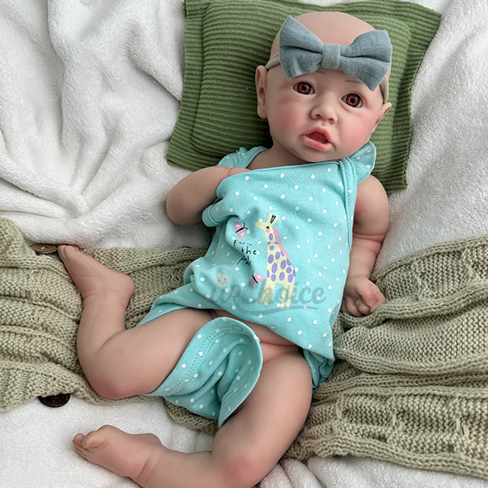 Exquisite 17" Silicone Reborn Baby Girl Doll Lifelike & Hand-Painted Newborn For Christmas DIY Projects Art Collections Toys
