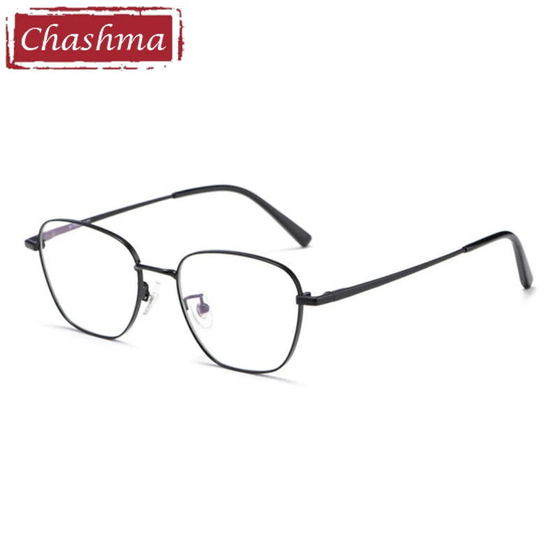 Chashma Prescription Glasses Optical Women Square Eyewear IP Plating for Recipe Eyeglasses Frames Titanium Alloy Men Spectacles