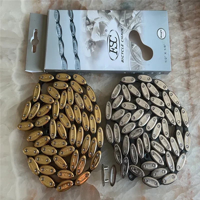 AliExpress FSC Olive Chain Fixed Gear Single Speed Bicycle Chain 100 Link NX01 Bike Mountain Bike Road Bicycle Chain with Quick-link Parts