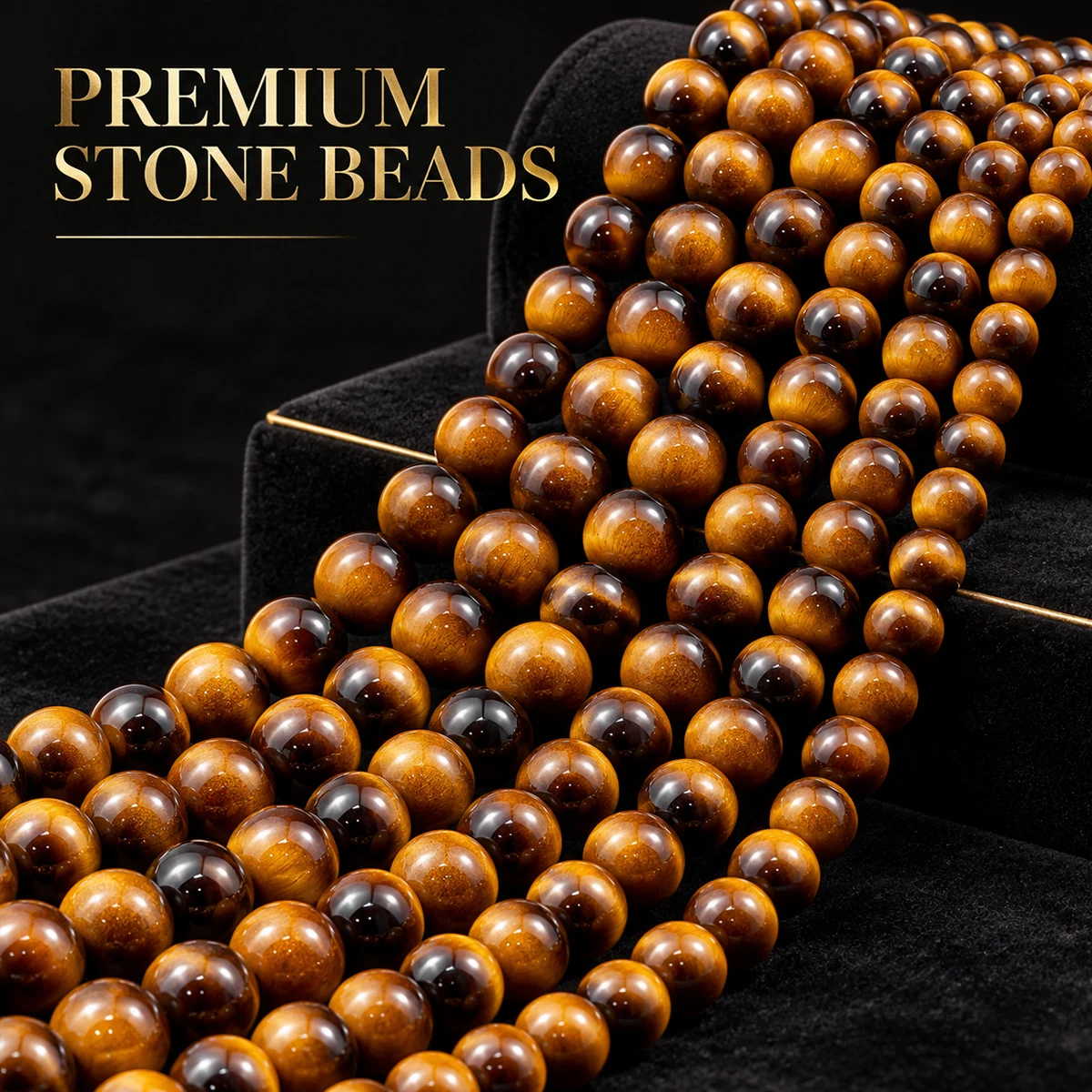 8/10/12mm 16/18/24mm Stone Stained Glass Tigers Eye Brown Spacer Loose Beads For Jewelry Making DIY Bracelets Necklace Accessori