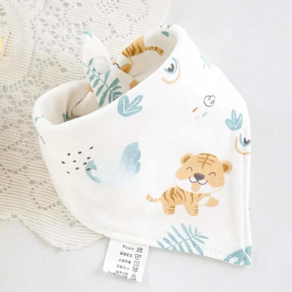 Bavoirs en coton pour bébé, imprimé Animal mignon, serviette de salive, Bandana, bavoir de dentition pour nouveau-né, tablier d'alimentation unisexe pour garçon et fille