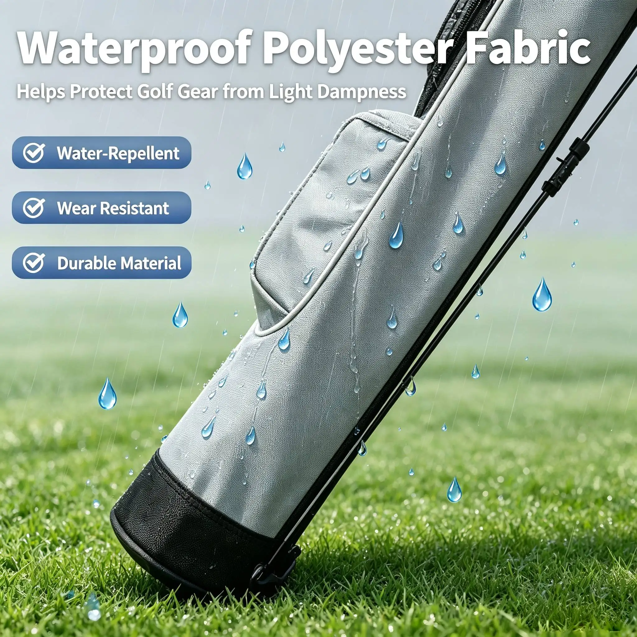 Leichte Golfschlägertasche mit Halterung, Golf-Gun-Rack-Taschen, Wasserdichte Golf-Standtasche – Detail 4