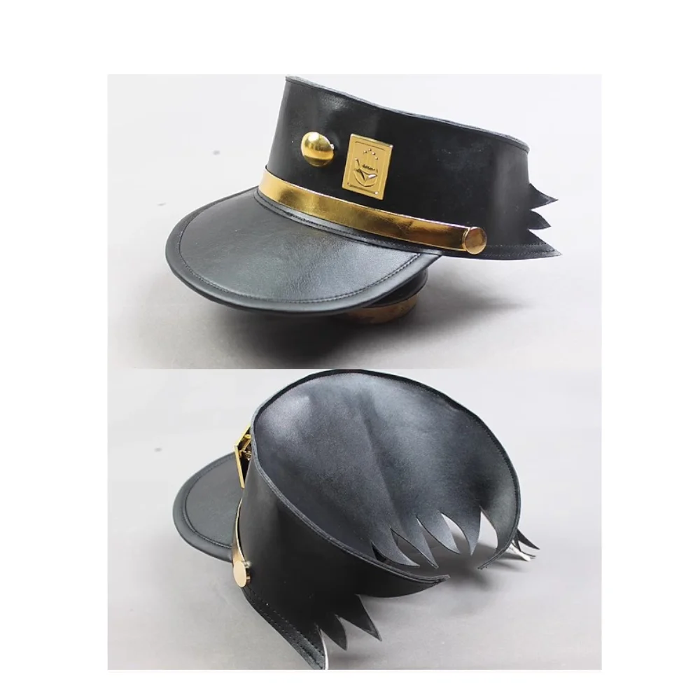 쿠죠 죠타로 코스프레 의상 죠죠의 기묘한 모험 스타더스트 크루세이더즈 남성용 블랙 가죽 트렌치 코트 의상