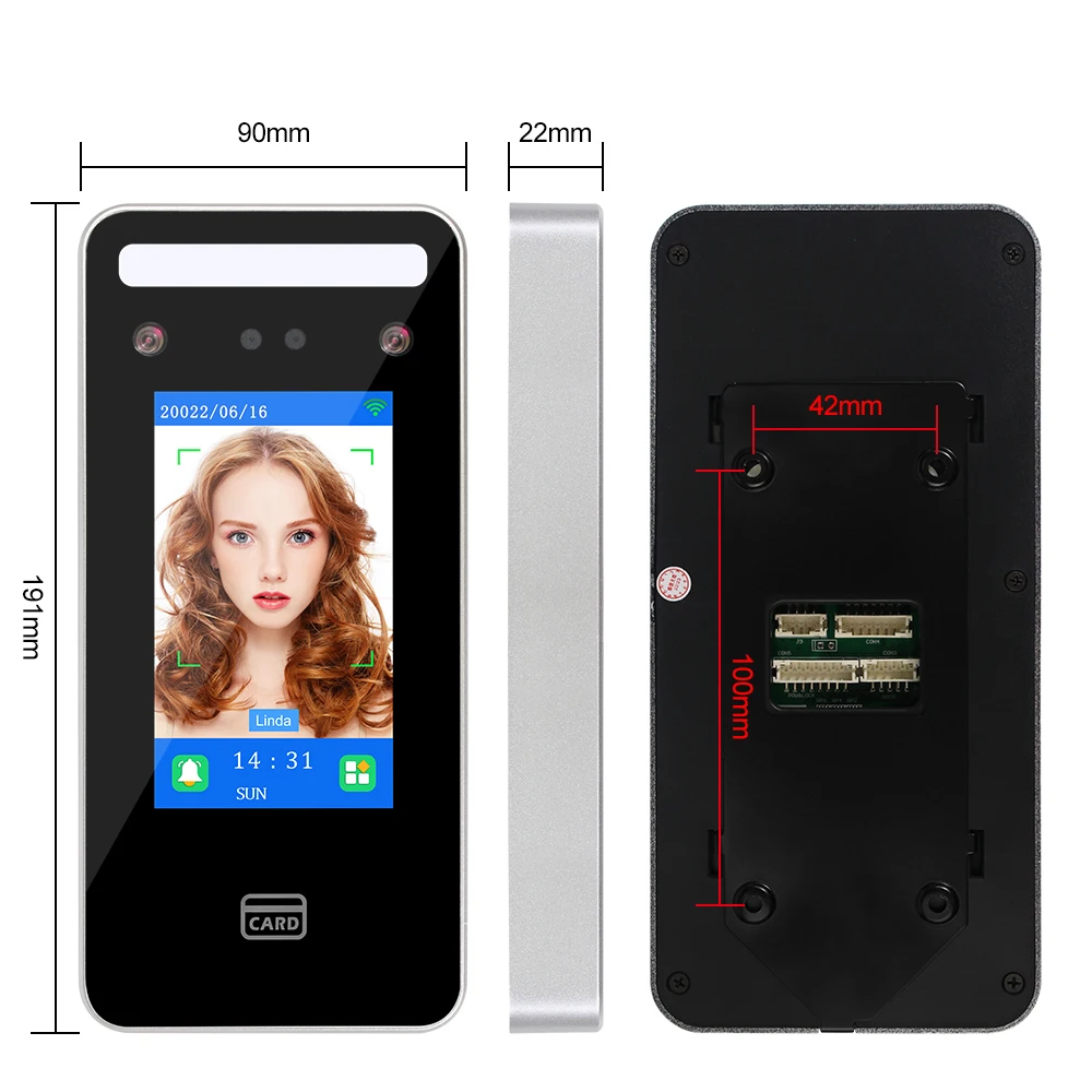 WIFI Dynamic Face Recognition Access Control Sysmtem RFID Card Facial Biometric Time presenze Machine Touch Screen da 4.5 pollici