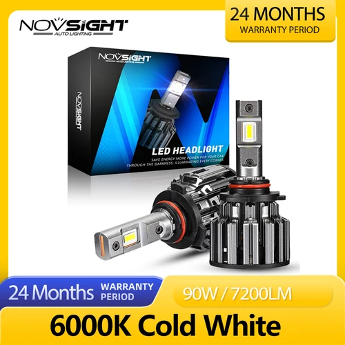 NOVSIGHT-faros LED antiniebla para coche, bombillas de 12V, H4, H7, H11, 9005, 9006, HB3, HB4, 7200LM, 6000K, 80W