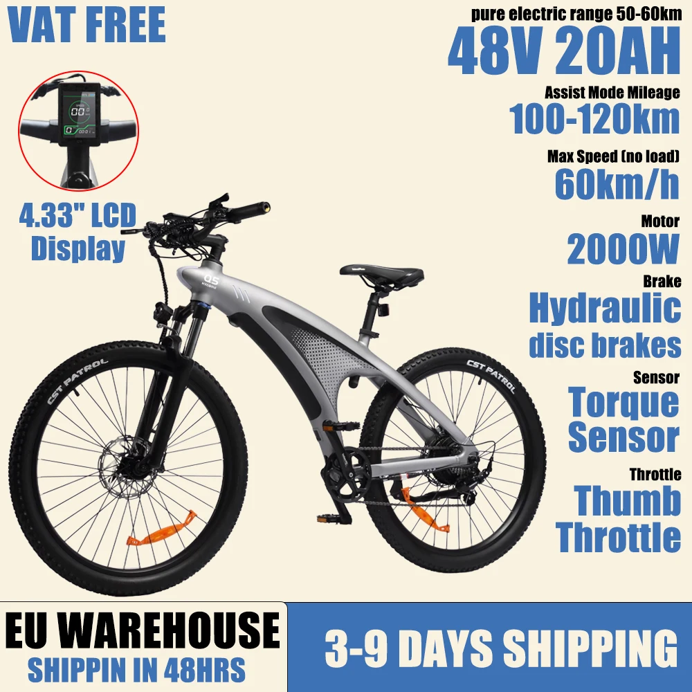 HX Q5 E-Bike 2000W Elektrofahrrad Elektro-Dirtbike Mountain E-Bikes für Erwachsene 48V20AH Elektrofahrrad 60KM/H E-Bike Elektrofahrräder