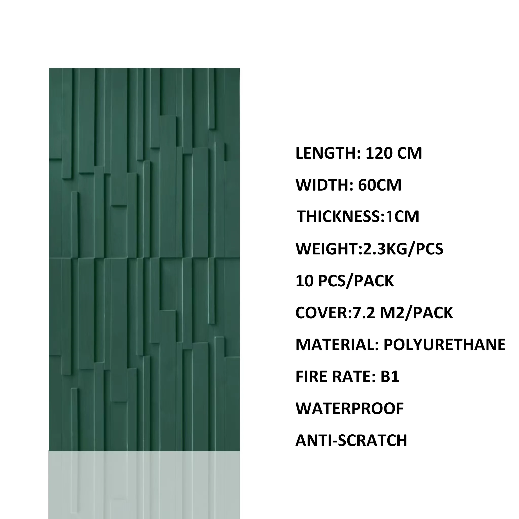 New Model PU Wall Panel Excellent Interior Decoration Material B1 Fire Rate Waterproof Material 120 CM X 60 CM