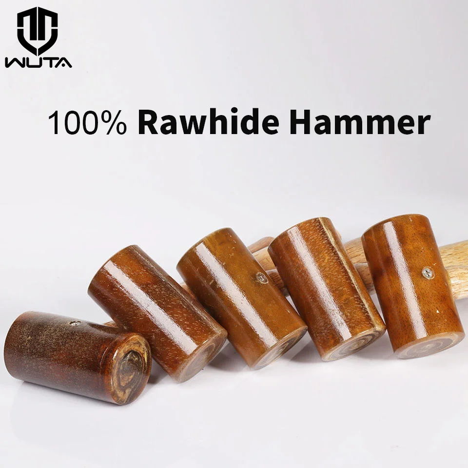 WUTA 100% Rawhide-head Mallet Leather Craft Hammer Stamping Jewelry Leather Worker Craft Tool Good Buffering Capacity 48mm 42mm