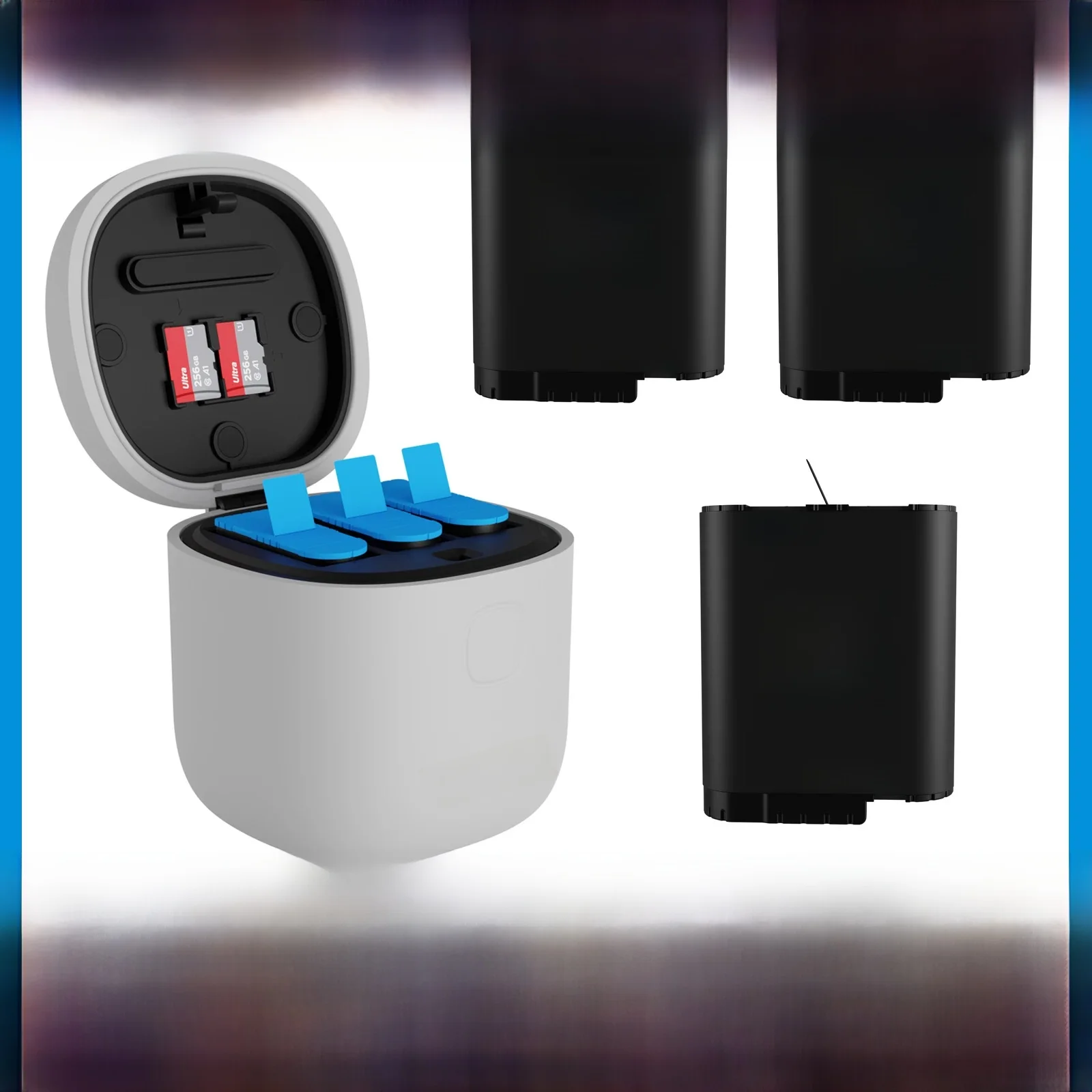 TELESIN 1750mAh Bateria do GoPro Hero 9 10 11 12 Bateria 3-gniazdowa Silikonowe, wodoodporne etui z funkcją ładowania i czytnikiem kart TF — zdjęcie 2