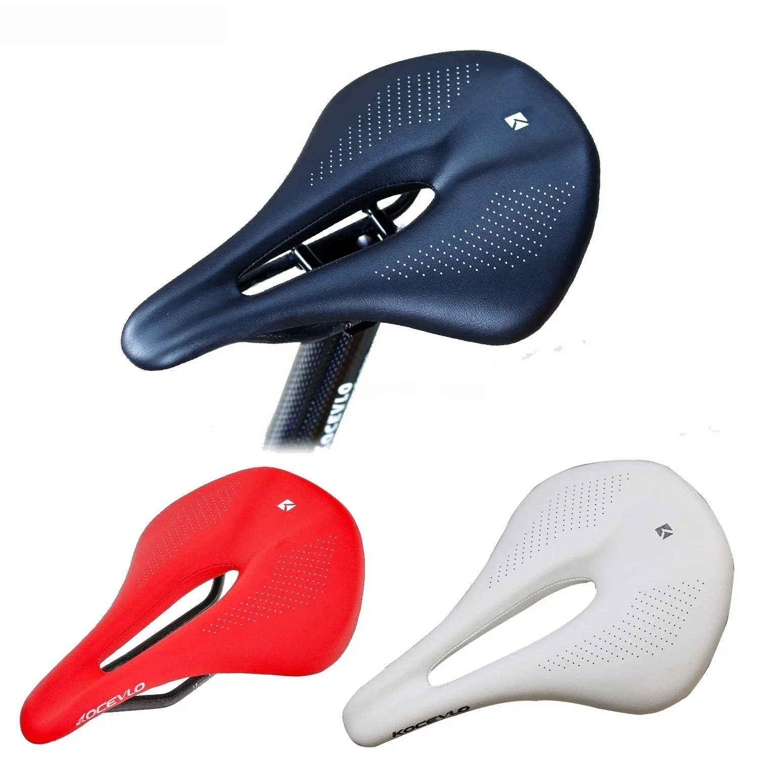 AliExpress NONE Kocevlo-Carbon Fiber Road Bicycle Seat Cushion, Mountain Bike Seat Bag, Ultra-light, Comfortable, Waterproof, Leather Surface