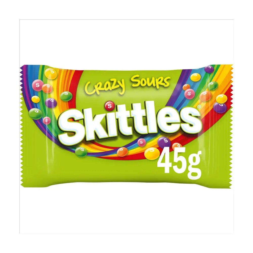 Skittles Chewy Sweets Bag Sour Fruit Pack of 36 x 45gm