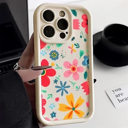 Colourful Flowers Phone Case For iPhone 16 Case iPhone 13 14 12 11 15 Pro Max 7 8 Plus SE2 X XR XS Max Shockproof Silicone Cover