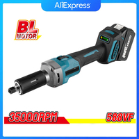 35000RPM Brushless Die Grinder 6mm 2000W Electric Cordless Variable Speed Rotary Tools For Makita 18v Battery (No Battery)
