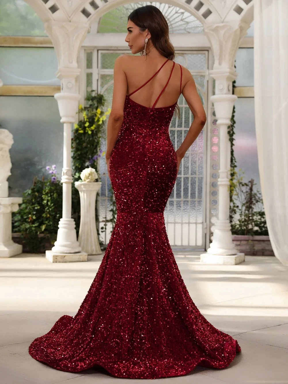 Vestido de fiesta de sirena con lentejuelas, traje elegante y Sexy, sin mangas, Espalda descubierta, cremallera, hasta el suelo, Formal, personalizado, 2024