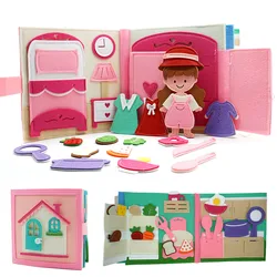 Montessori Quite Book Toys Preschool Activity Book Daily Life Skills Busy Book Autism Sensory Cloth Book Girls Gift for Todders