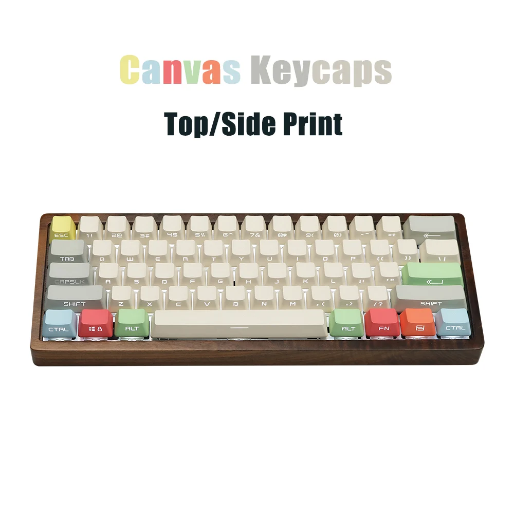 

Canvas Translucent Keycaps OEM Profile Side/Top Print Keycap PBT Double Shot Mechanical Keyboard Keycap For MX Switch 1.75U Shif