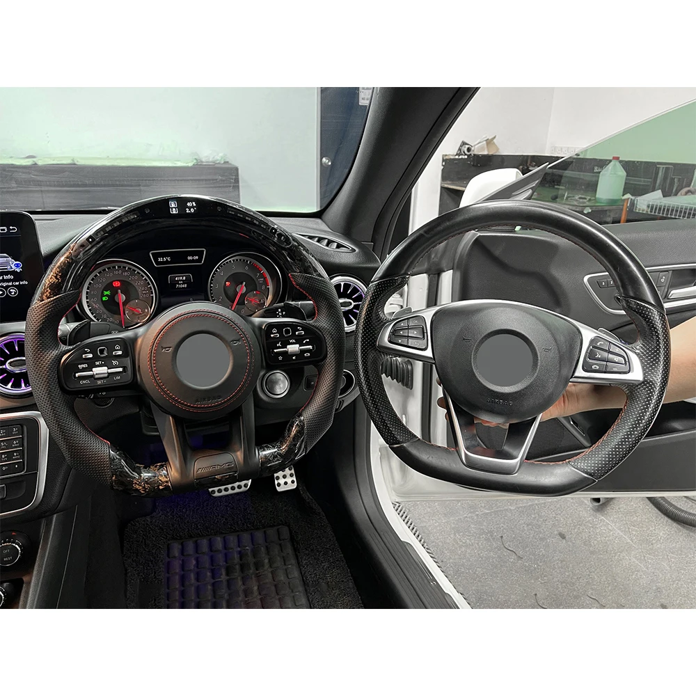 Customized Car Steering Wheel For Mercedes Benz E C A S Class GLA GLC GLB GLE Interior Accessorie Shift Paddle Carbon Fiber