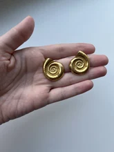 Stainless Steel Waterproof Ribbed Large Shells Thick Sea Shell Stud Earrings Gold Plated Small Snail Shell Conch Ring Party Gift - AliExpress 36