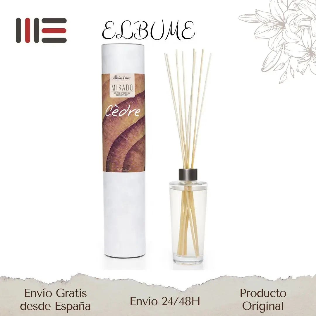 Cedre scent bowls-Mikado 200 ml. Perfumes of your home, rattan rods spread the fragrance progressively