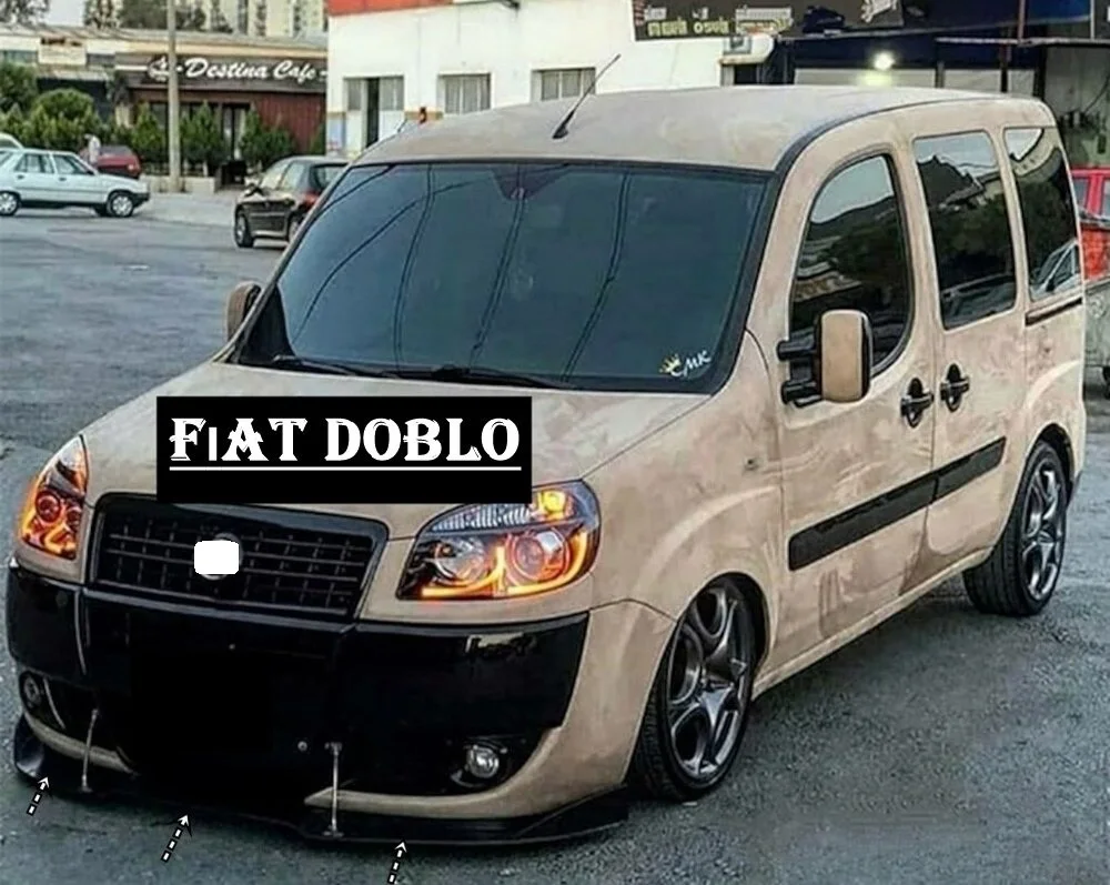 For Fıat Doblo Front Bumper Attachment Lip 2005-2020 acPiano Glossy Black Splitter Diffuser Universal Spoiler Bumper Mud Flaps