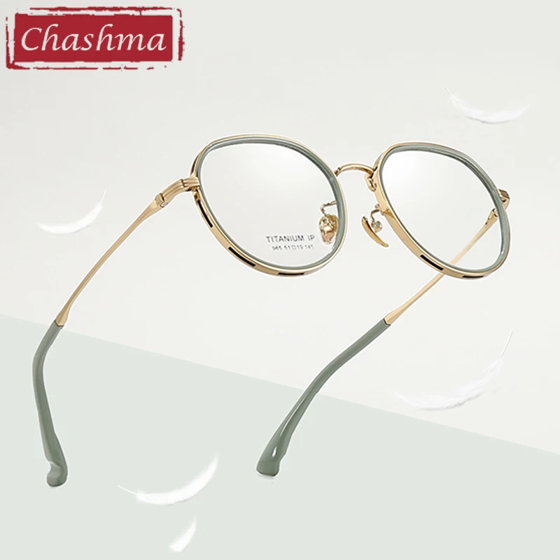 

Chashma очки по рецепту женские круглые оптические очки из чистого титана оправа для близорукости очки для рецептов линзы очки