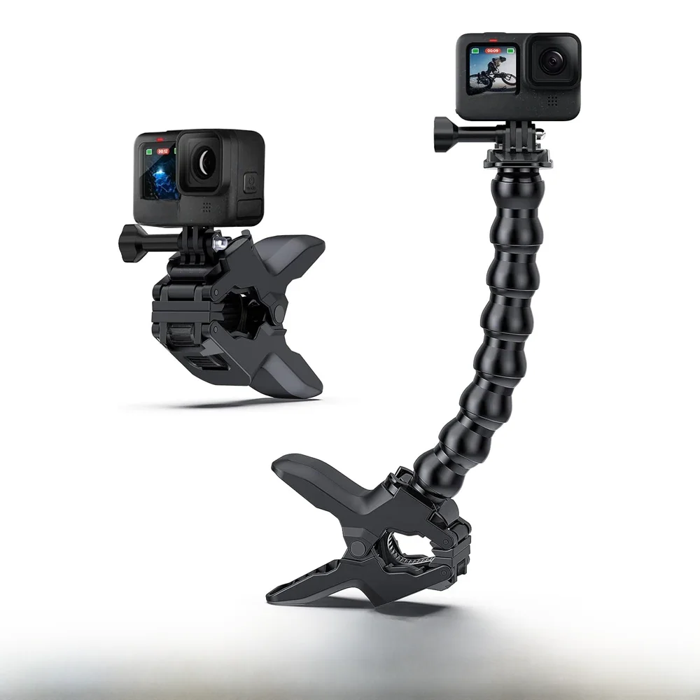 Support à col de cygne réglable pour caméra d'action GoPro Hero 13 12 11 10 9 8 7 6 SJCAM AKASO Insta360 DJI Osmo