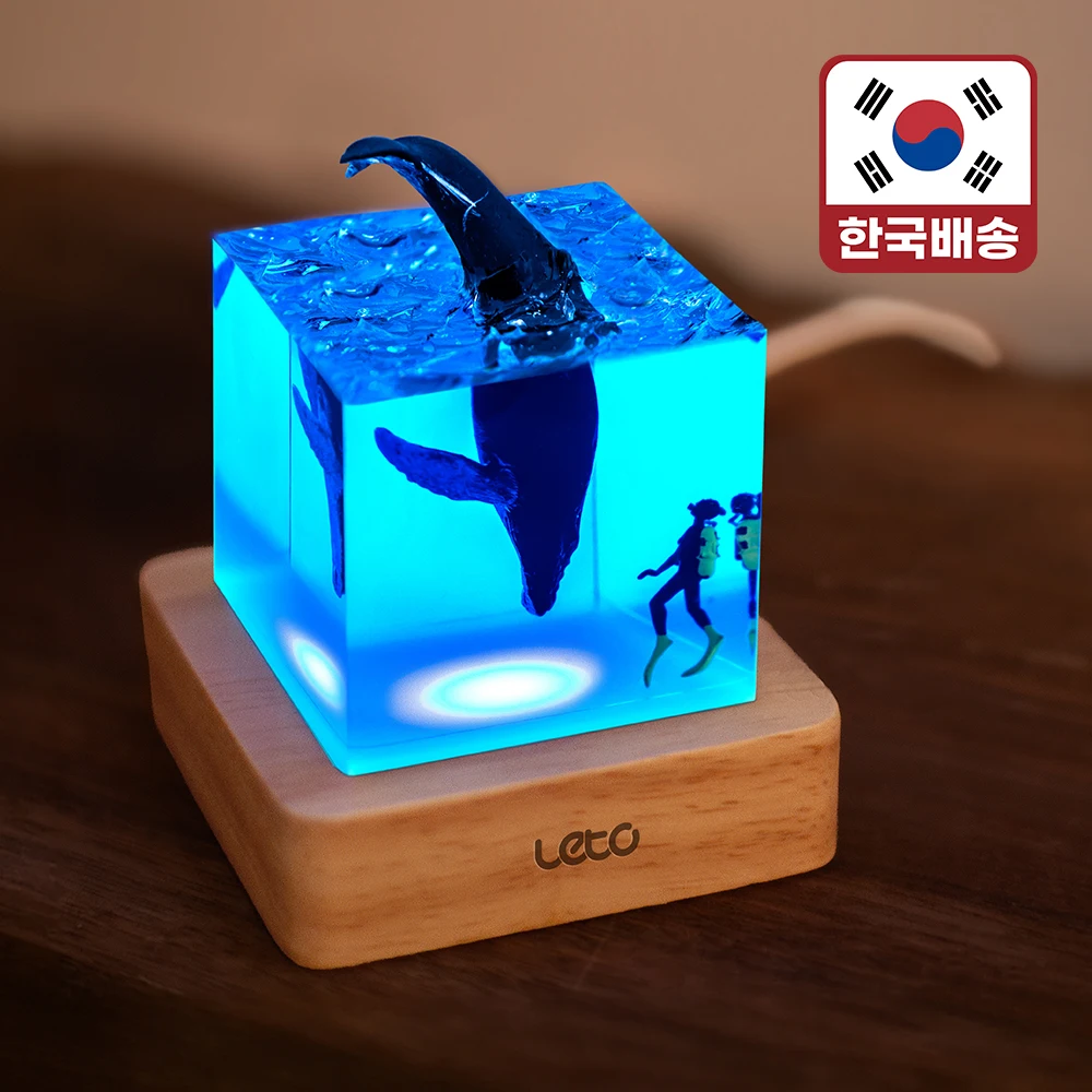 Leto Three-dimensional Cube Munglight 3D whale LED lights sleep and other home gift interior accessories LML-CW35