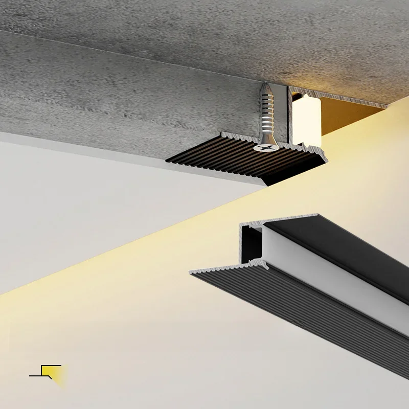 Rahmenlose Decke obere Ecke LED Aluminium profil Einbau aufgehängt PC Diffusor Kanal Gipskarton platte versteckte Hintergrund beleuchtung Linie Lampe