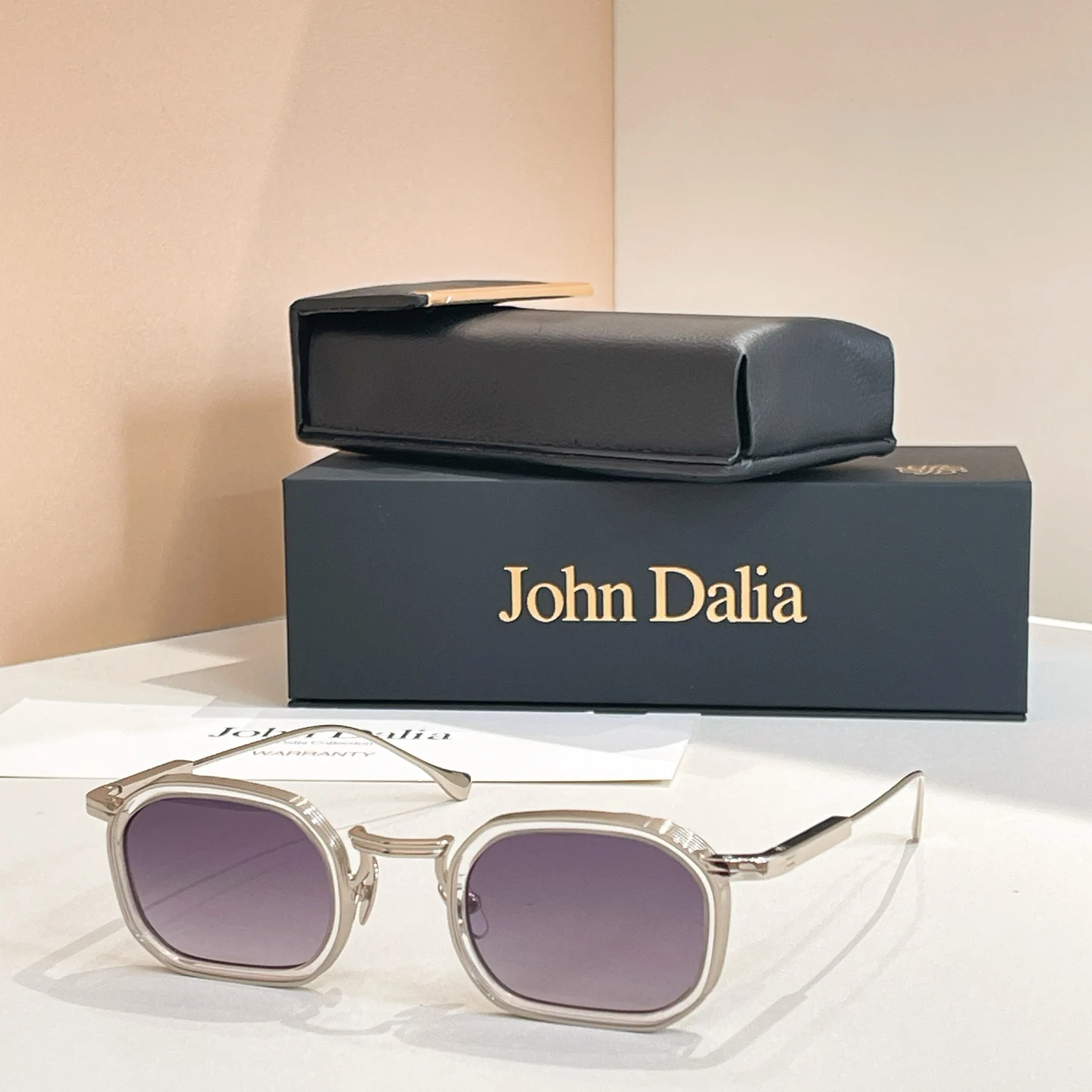 Voor JOHN DALIA JD SAMUEL Top Hoge Kwaliteit Zonnebrillen voor Heren Legering+Acetaat Montuur Modieus Design Zonnebrillen voor Dames met doos